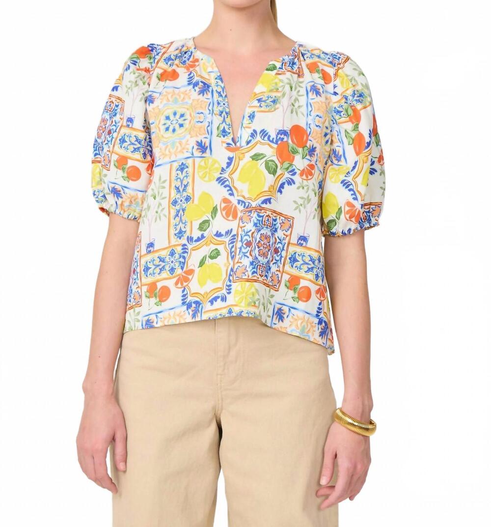 NEW GILNER FARRAR callie shirt in naples print